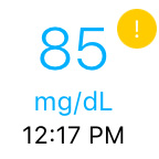 Blood Glucose with Alert Symbol